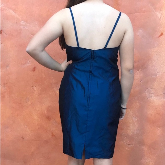 Vintage 1980s Prom Dress + matching maxi coat. Blue Taffeta Prom dress Evening P - Picture 6 of 6